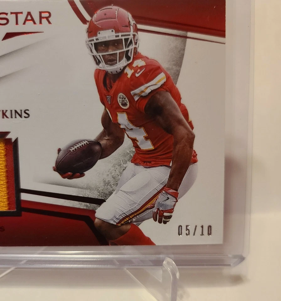 2019 LIMITED SAMMY WATKINS Stadium Star 3 Color Swatches #5/10 SSP CHIEF'S  - Image 2 of 3