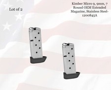 LOT of 2 Kimber Micro 9 7-Round OEM 9mm Magazine w/Extended Basepad - 1200845A