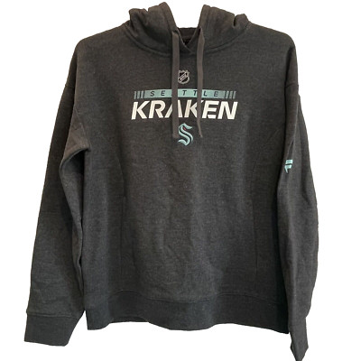 Seattle Kraken Pullover Hoodie Medium Dark Gray  NEW  Fanatics Authentic Pro