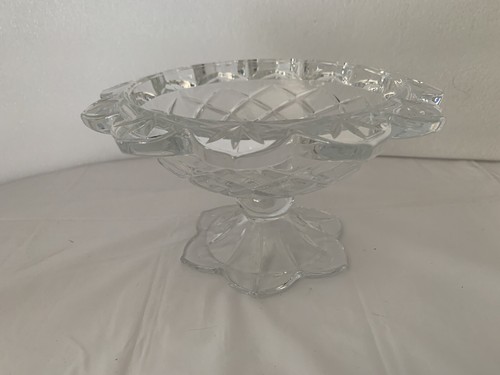 Telefora Cristallo Piatto Caramelle Pesanti Modello Diamante Piedi - Foto 2 di 10