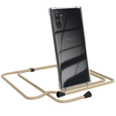 Für Samsung Galaxy Note 10 Plus Handyhülle Umhängen Kordel Tasche Kette Taupe