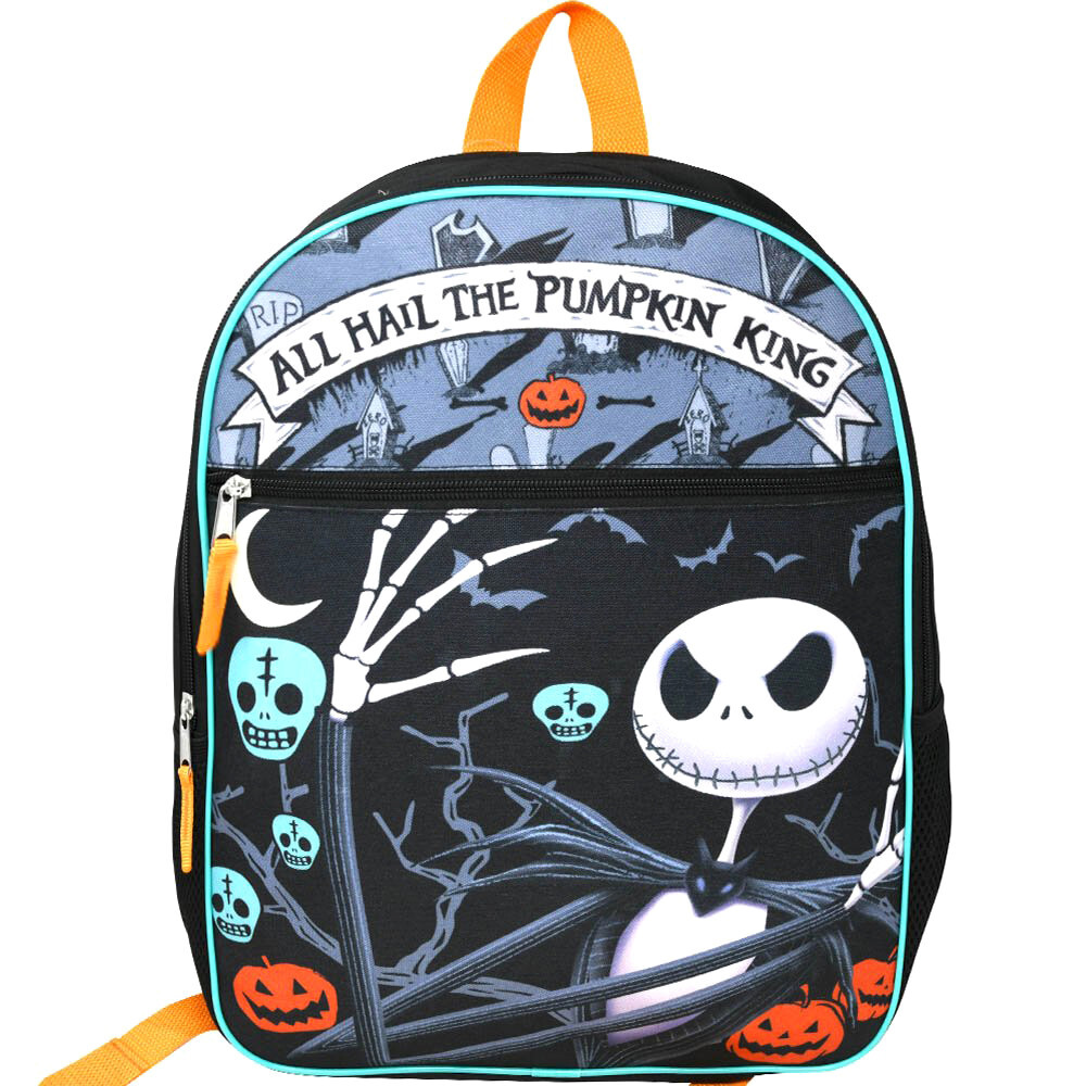 Disney The Nightmare Before Christmas 16 Childrens Backpack Black Orange