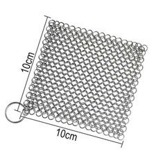 Stainless Steel Cast Iron Cleaner Chain mail Kitchen Tool Scrubber Cookware Home
