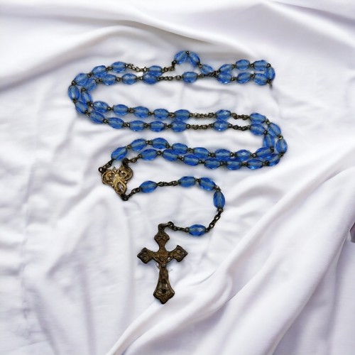 ANCIENNE CROIX DE Chapelet Bavaroise Argent Filigrane Emaux XIXÈME EUR