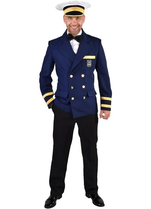 Deluxe Matrosenmütze Captain Navy - Kostümzubehör Für Marineoffizier-Party