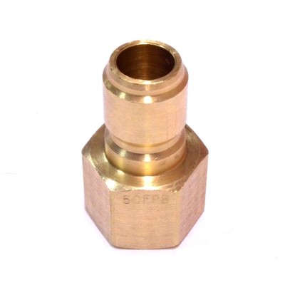 Foster 50FPB ST Series 1/2'' Female NPT Brass Plug Quick Straight Thru FST