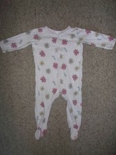 "TINY LITTLE WONDERS" GIRLS BODYSUIT ** PINK WITH FLOWER PRINTS ** SIZE 1