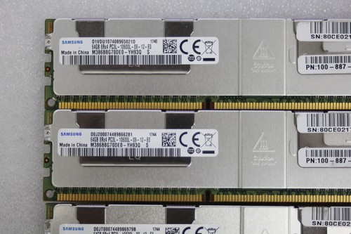 Samsung 256GB (4x64GB) DDR3 PC3L-10600L 1333MHz ECC Server RAM 8Rx4 M386B8G70DE0 - Picture 2 of 4