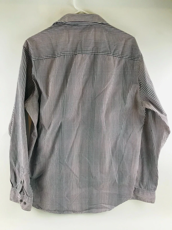 Camisa ajustada Alfani para hombre talla grande roja blanca negra a cuadros con botones Foto 2 de 4