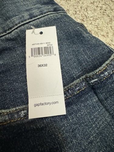 GAP Denim Skinny Jeans 36 X 34 Medium Blue Zip Fly 5 Pocket Distressed GUC - Picture 4 of 4