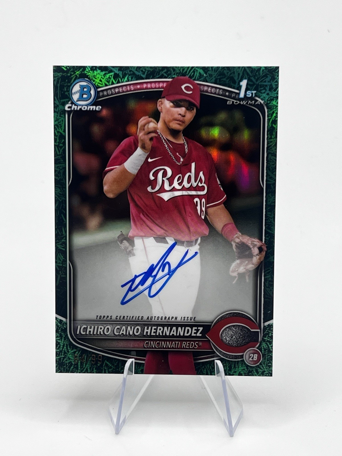 2025 Bowman 1st Chrome #CPA-IC Ichiro Cano Hernandez /99 Green Grass Auto Card