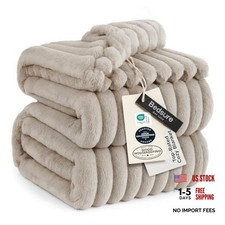 Bedsure GentleSoft Size Blanket for Bed - Cozy Soft Blankets for King Beige