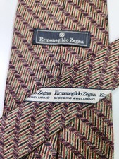 Ermenegildo Zegna Men  s 100 Silk Exclusive Design Multicolor Woven Pattern