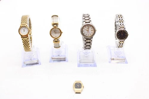 A x5 Vintage Ladies Seiko Gold Tone Quartz Wristwatches Not Tested