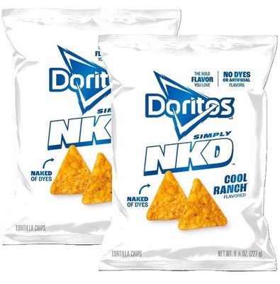 Simply NKD Doritos Naked No Dyes Artificial Cool Ranch Tortilla Chips 2Pk 9.25oz