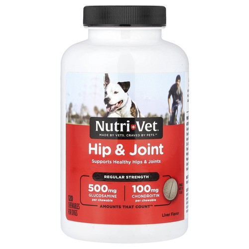 Hip & Joint, Regular Strength, For Dogs, Liver, 120 Chewables