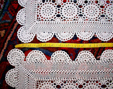 VTG. Two Crocheted Lace Table Runners 42" x 13" and 33" x 13" - SEE NOTE