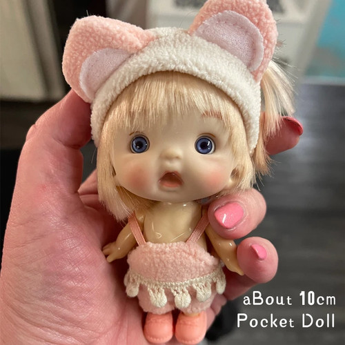 Mini Bambole Bjd 10 cm per Bambine OB11 Bambole Vestiti Carino Sorpresa Giocattoli Kawaii Face - Foto 10 di 31