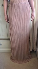 Mango Pink Sparkle Pleated Maxi Skirt Size M  49” Long with half lining – NWT