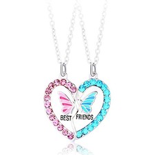 Friendship Necklace Best Friend Necklace Matching Magnetic Butterfly BFF Necklac