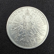 1913 Austria 2 Corona .835 Silver  KM# 2821