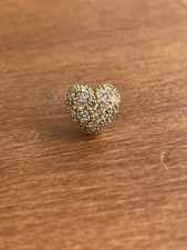 Heart Shape Pave Diamond Set Stud Earrings