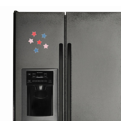 Patriotic Stars Shape Refrigerator Magnets Kitchen Wooden Set of 6 HANDMADE