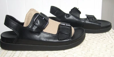 M&S BLACK CHUNKY BUCKLE STRAP SANDALS SZ 8 - Image 1 of 4