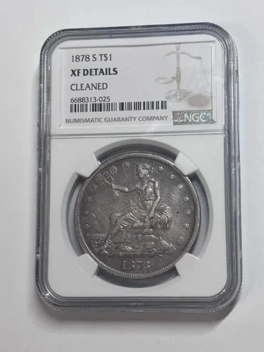 1878-S $1 Seated Liberty Trade Dollar XF Details