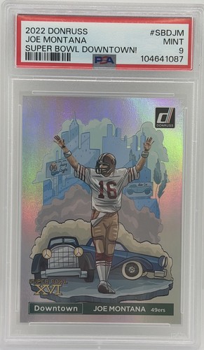 Joe Montana #SBD-JM 2022 Panini Donruss Super Bowl Downtown card