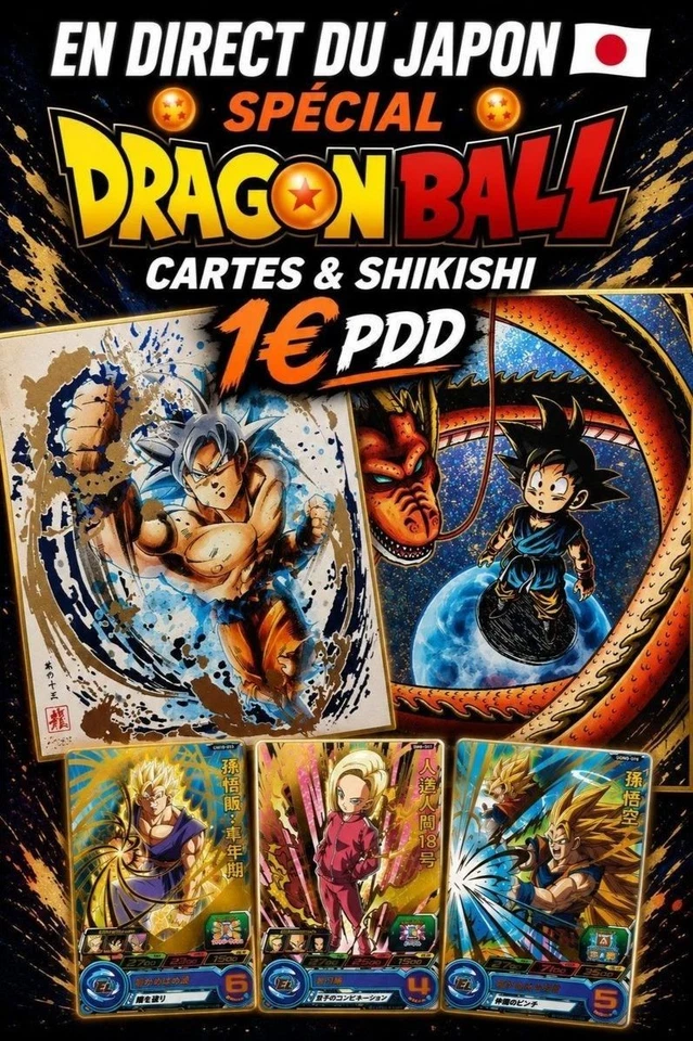 DRAGON BALL - Shikishi et Cartes à l'unité 1€ PDD !