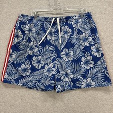 Chubbies Swim Trunks Mens XXL Blue Floral Hawaiian Tropical Mesh Lined Shorts