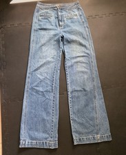 Free People We The Free EUC Wide Leg Flare Jeans Medium Wash Size Small