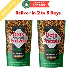 2 Pack Dot's Homestyle Pretzels Parmesan Garlic Seasoned Pretzel Twists, 16 oz