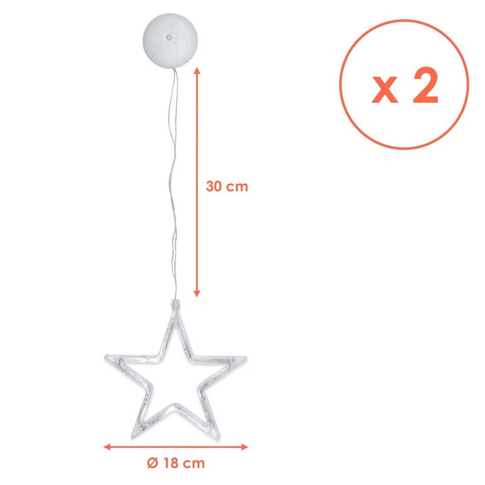 Leucht Sterne 18 cm zum Hängen - 10 LED - Weihnachten Fenster Deko Beleuchtung - Bild 2 von 4