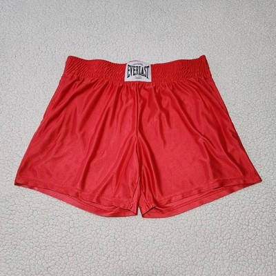 Everlast Boxing Trunks Mens Sz XL Red Shimmer Elastic Waist Athletic Shorts
