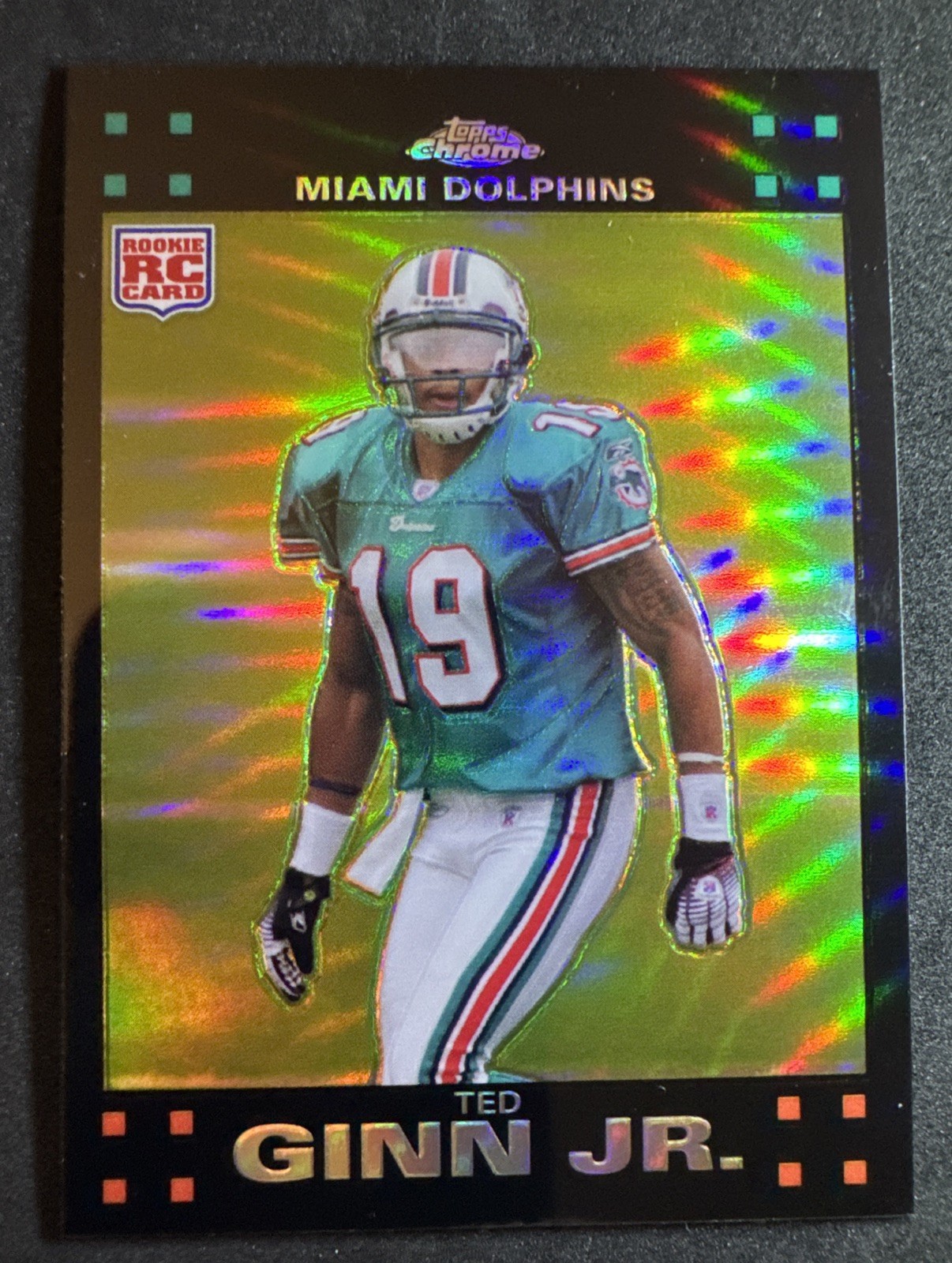Ted Ginn Jr. 2007 Topps Chrome Refractor Rookie Card RC #TC201 Miami Dolphins