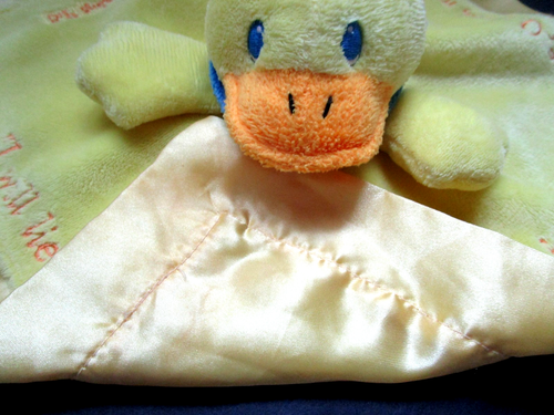 Parabola Peluche Raso Anatra Pulcino Lovey Coperta di Sicurezza Giallo Salmi Cristiani - Foto 5 di 5
