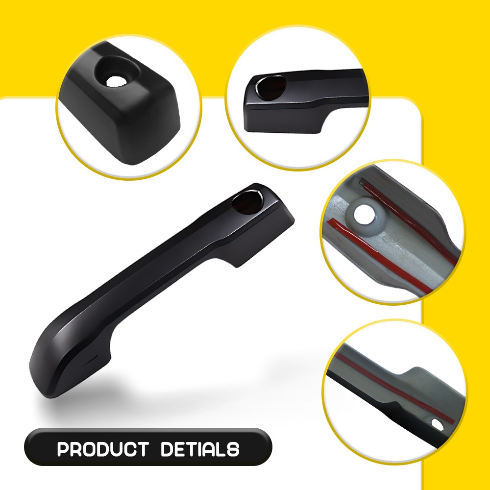 Left Right For Toyota Tundra 22-24 Matte Black Door Handle Lever Cover Cap 4Pcs