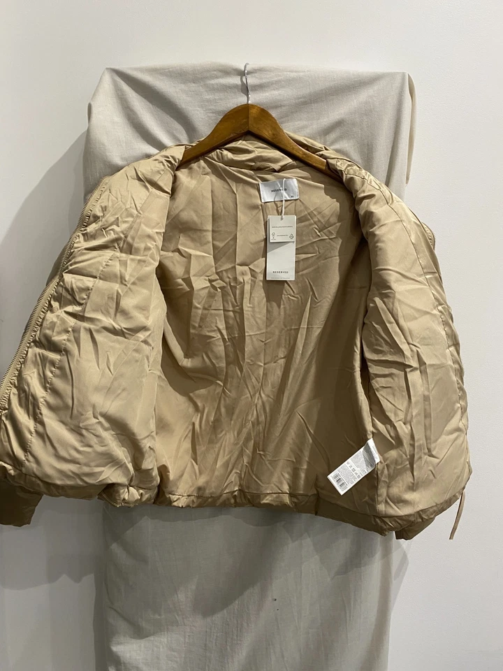 RESERVED Beige Padded Puffer Coat Size XS - Image 4 of 4