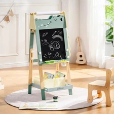 ROBUD Wooden Adjustable Crocodile Easel for Kids For Developing Creativity