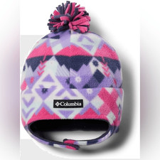 Columbia Youth Frosty Trail Earflap Beanie hat colorful geometric print fleece