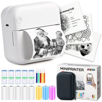 Tragbarer Mini Drucker für Telefon, HD-Qualität PrintPod, Geschenk Einheitsgröße, weiß