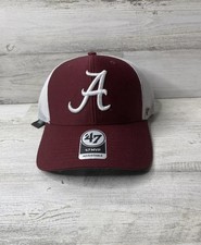 Alabama Crimson Tide '47 Brand MVP Red White Mesh Snapback Hat Cap NCAA NWT