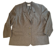 Vintage Pendleton 100 Virgin Wool Gray Blazer Marbled Buttons USA Made XL/2X