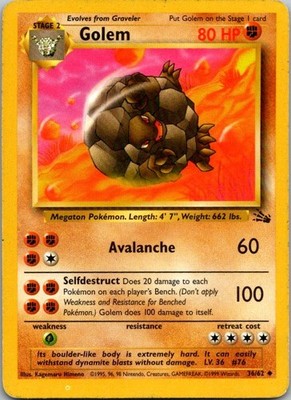 Golem Fossil 36/62 Damaged Unlimited