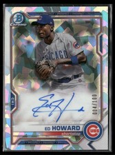 Ed Howard 2021 Bowman #CPA-EHO Chrome Atomic Refractor Auto Chicago Cubs