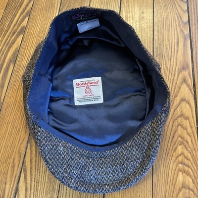 Heather Harris Tweed Wool Newsboy Cabbie Flat Cap Hat Mens Large 60CM New