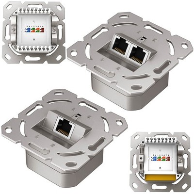 Netzwerkdose 1-2-Port Cat.6a Datendose 500MHz geschirmt LAN Ethernet Netzwerk