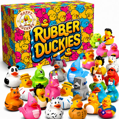30pcs Rubber Ducks Bulk Bath Toys Party Favors Pool Jeep Ducking Decor Gift